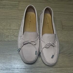 Mercanti Fiorentini Tan Leather String Tie Driving Shoe Loafer 7.5 B Women's